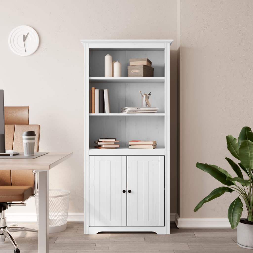 vidaXL Biblioteczka BODO, biała, 82x40x173 cm, lite drewno sosnowe