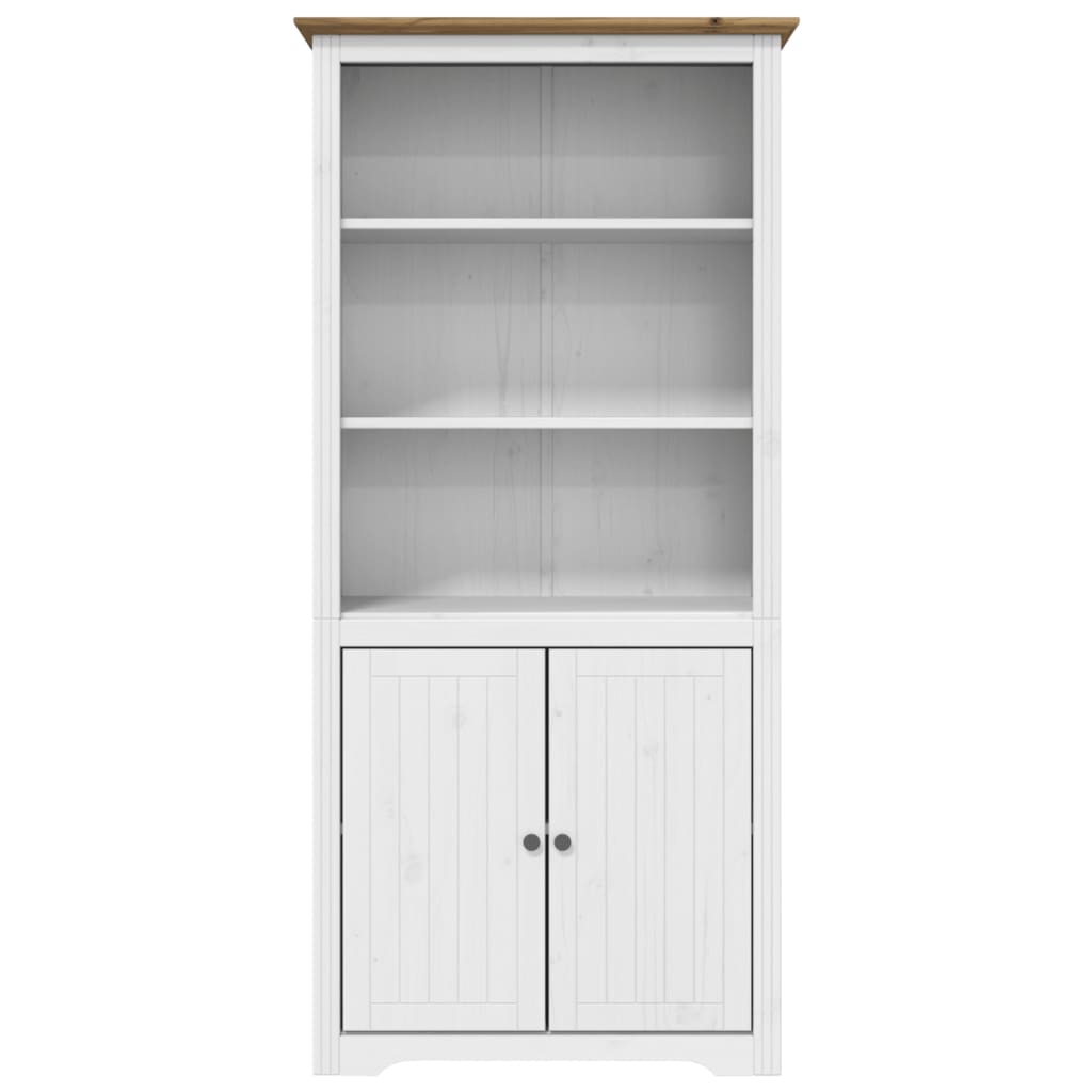 vidaXL Biblioteczka BODO, biało-brązowa, 82x40x173 cm, lita sosna