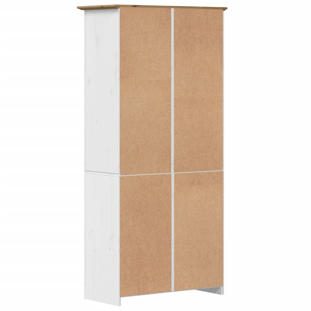 vidaXL Biblioteczka BODO, biało-brązowa, 82x40x173 cm, lita sosna