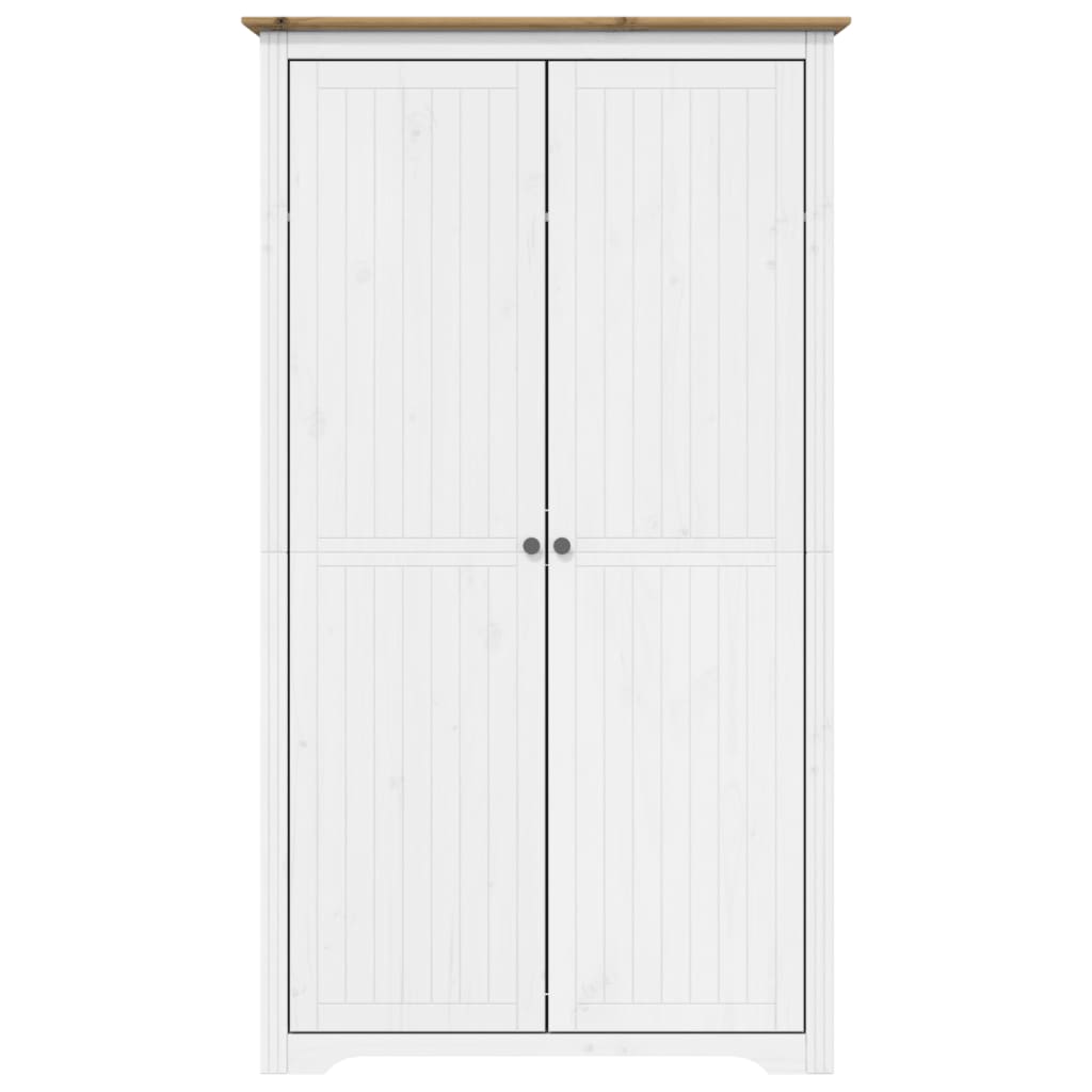vidaXL Szafa BODO, biało-brązowa, 99x53,5x173 cm, lite drewno sosnowe