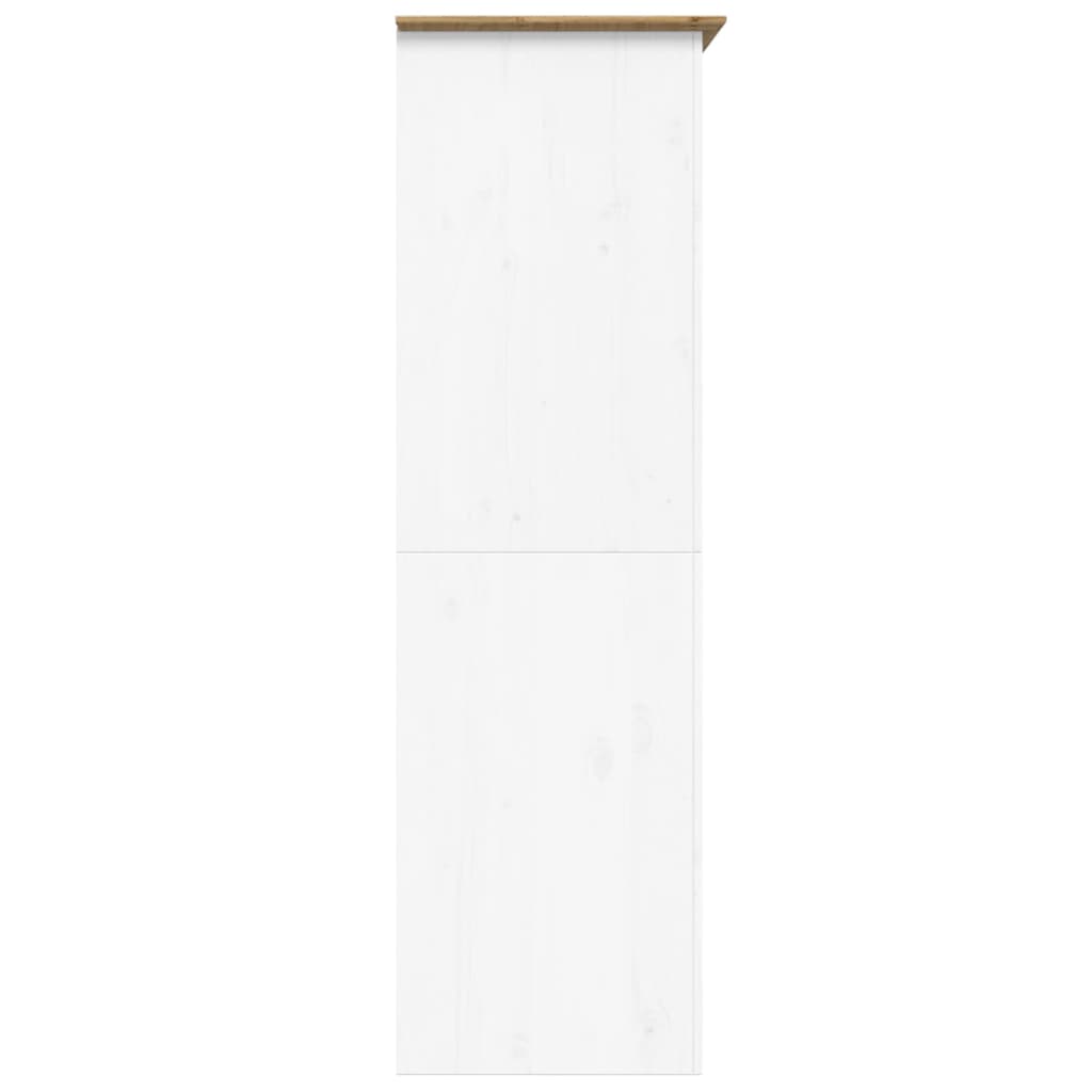 vidaXL Szafa BODO, biało-brązowa, 99x53,5x173 cm, lite drewno sosnowe
