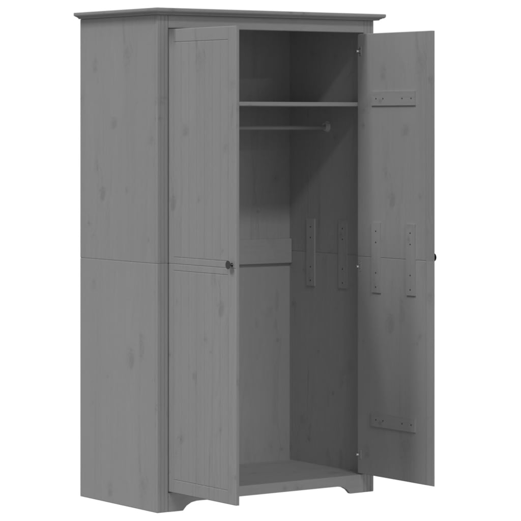 vidaXL Szafa BODO, szara, 99x53,5x173 cm, lite drewno sosnowe