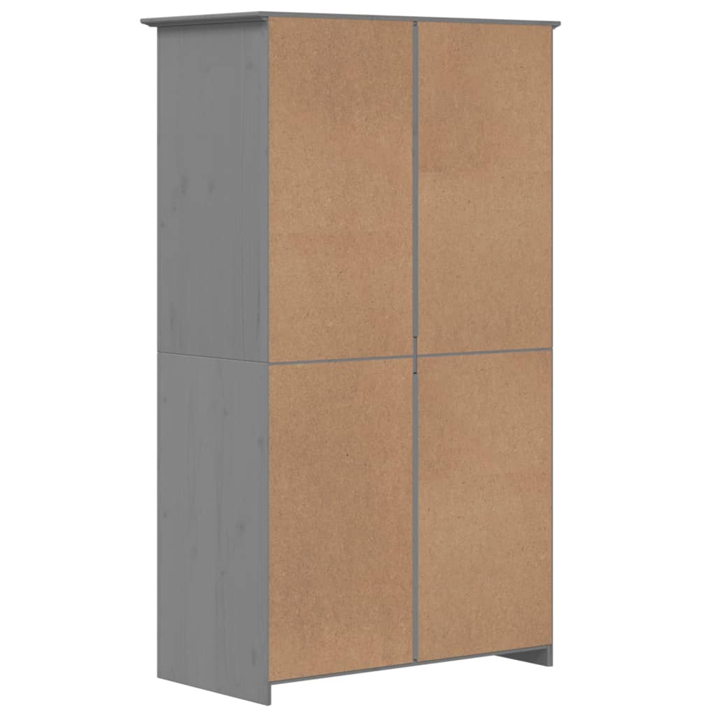 vidaXL Szafa BODO, szara, 99x53,5x173 cm, lite drewno sosnowe