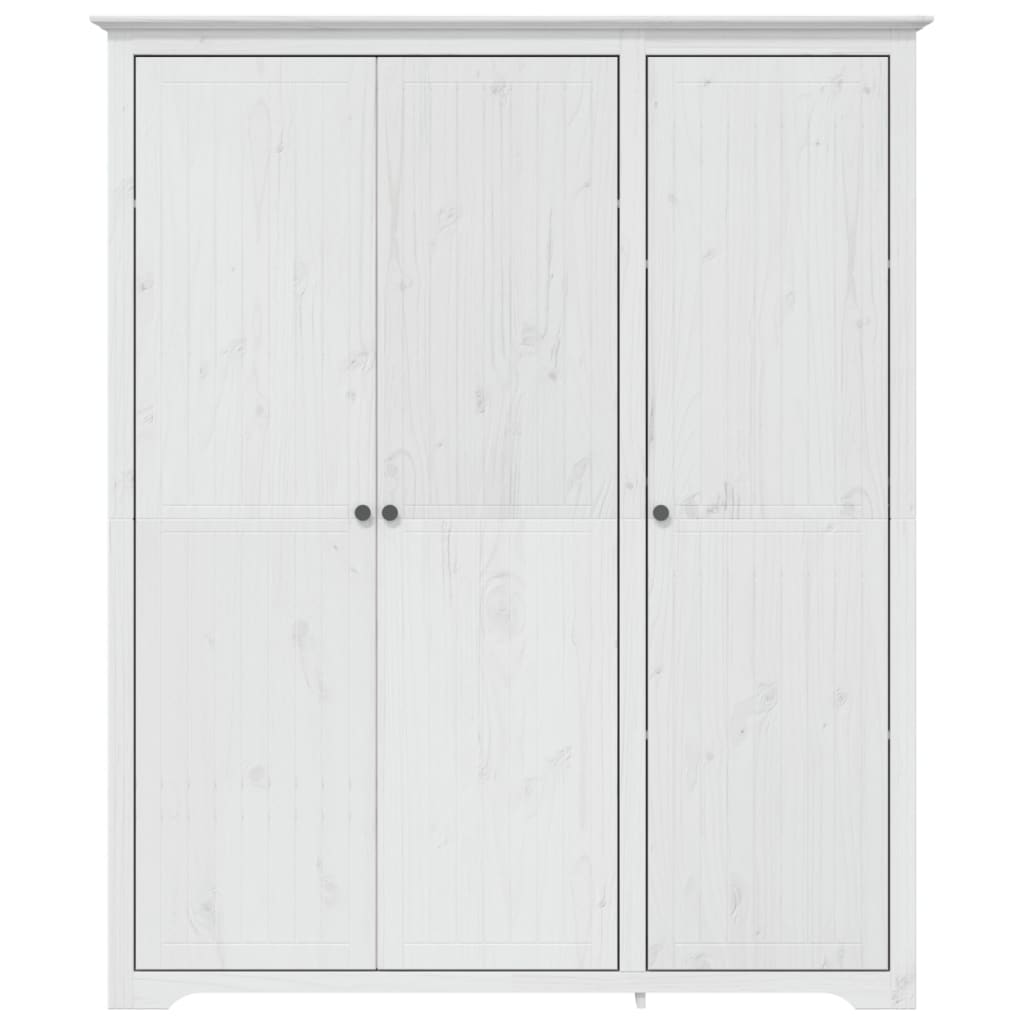 vidaXL Szafa BODO, biała, 146x53,5x173 cm, lite drewno sosnowe