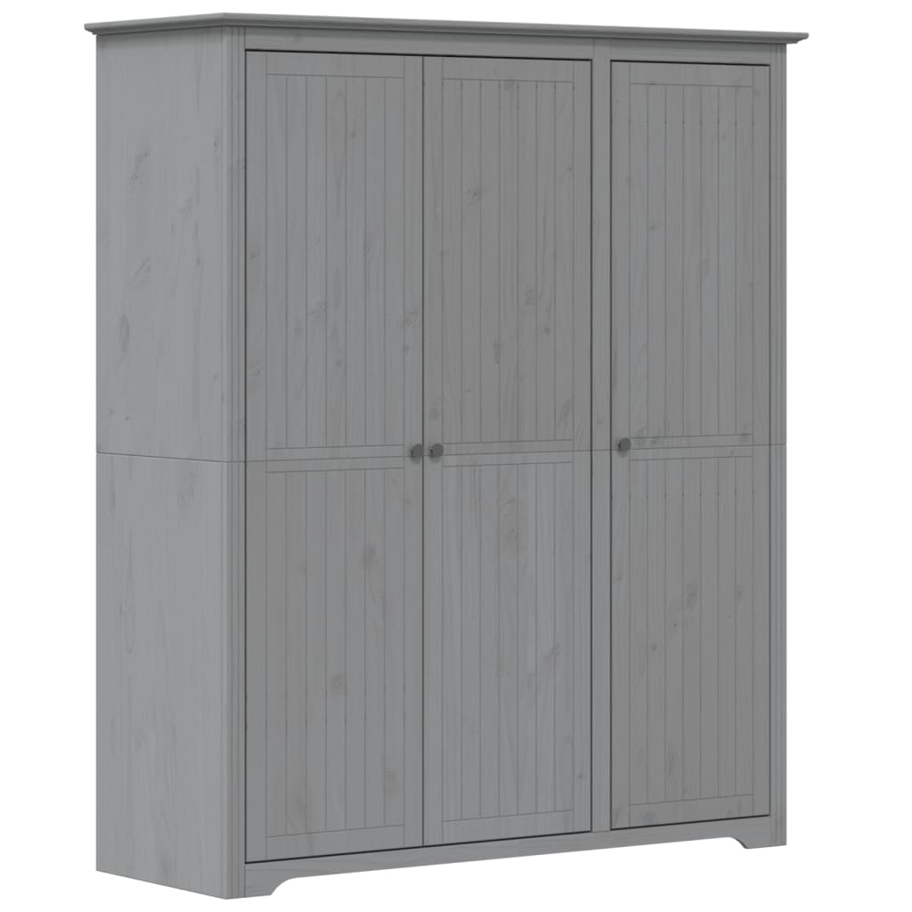 vidaXL Szafa BODO, szara, 146x53,5x173 cm, lite drewno sosnowe