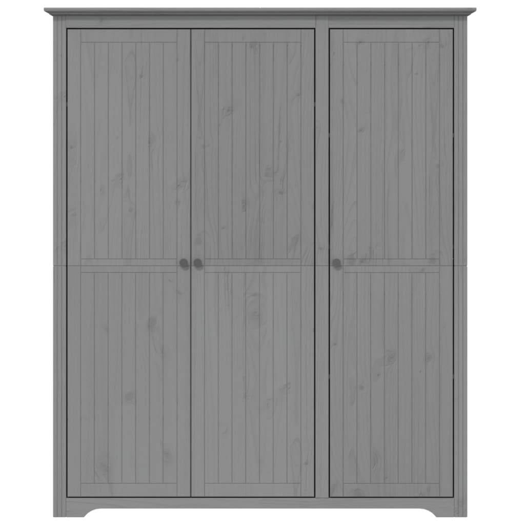 vidaXL Szafa BODO, szara, 146x53,5x173 cm, lite drewno sosnowe