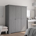vidaXL Szafa BODO, szara, 146x53,5x173 cm, lite drewno sosnowe