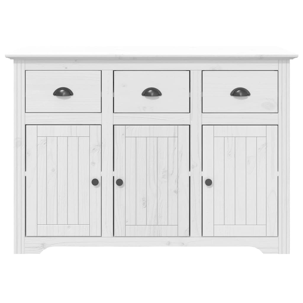 vidaXL Komoda BODO, biała, 115,5x44x80 cm, lite drewno sosnowe
