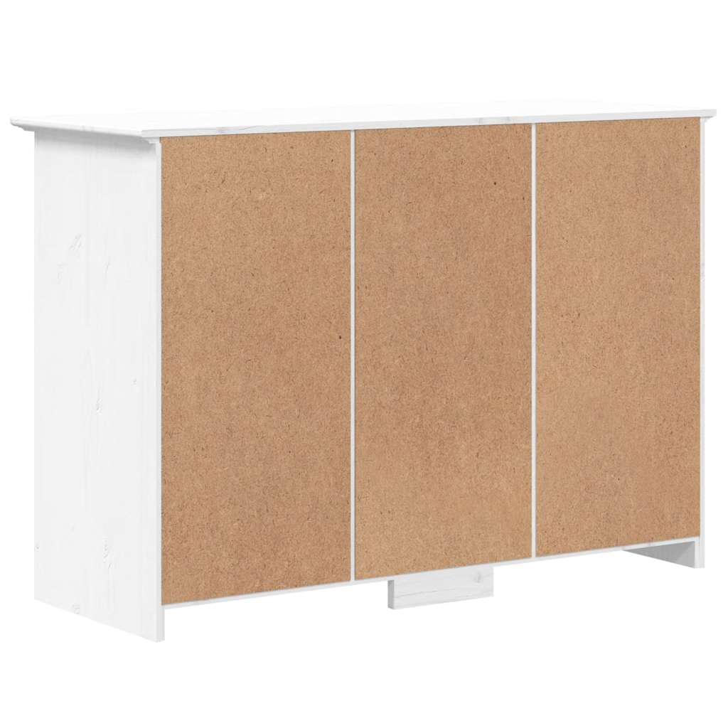 vidaXL Komoda BODO, biała, 115,5x44x80 cm, lite drewno sosnowe