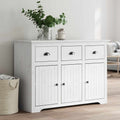 vidaXL Komoda BODO, biała, 115,5x44x80 cm, lite drewno sosnowe