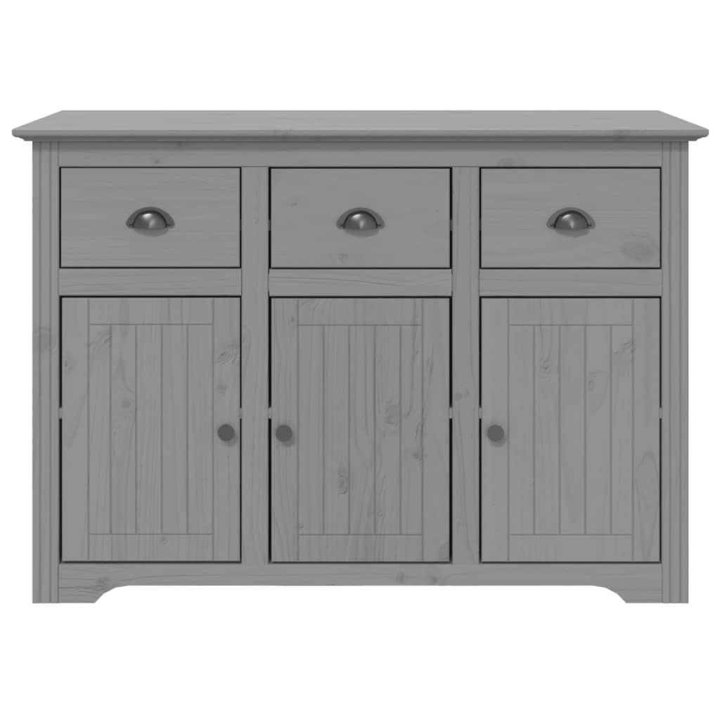 vidaXL Komoda BODO, szara, 115,5x44x80 cm, lite drewno sosnowe