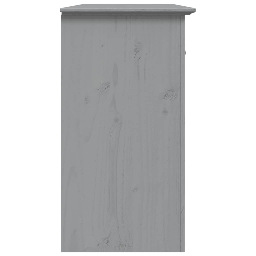 vidaXL Komoda BODO, szara, 115,5x44x80 cm, lite drewno sosnowe