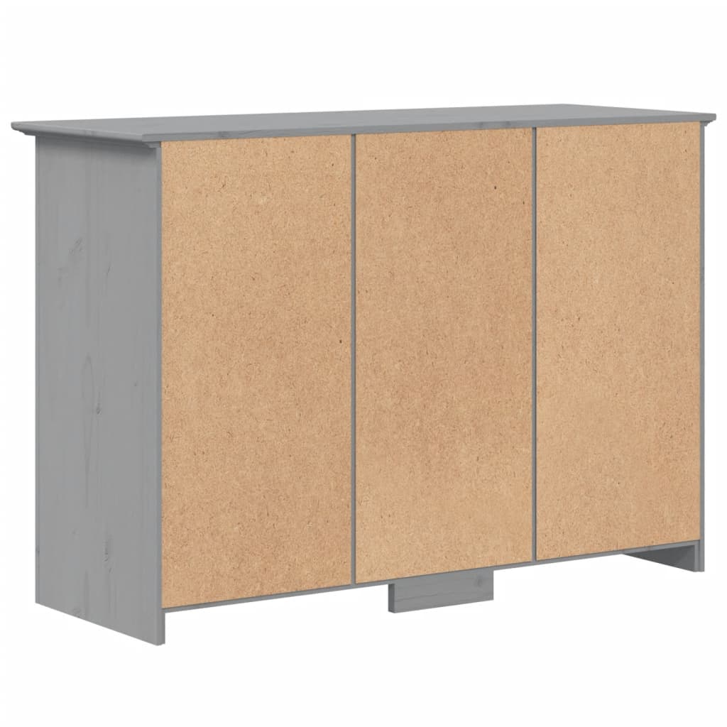 vidaXL Komoda BODO, szara, 115,5x44x80 cm, lite drewno sosnowe