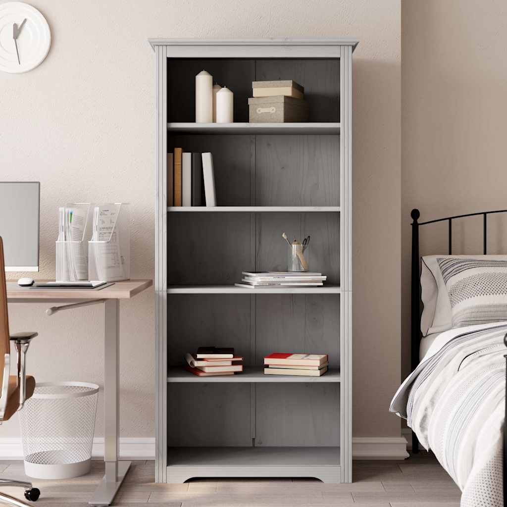 vidaXL Biblioteczka BODO, szara, 82x40x173 cm, sosnowa, 5 półek