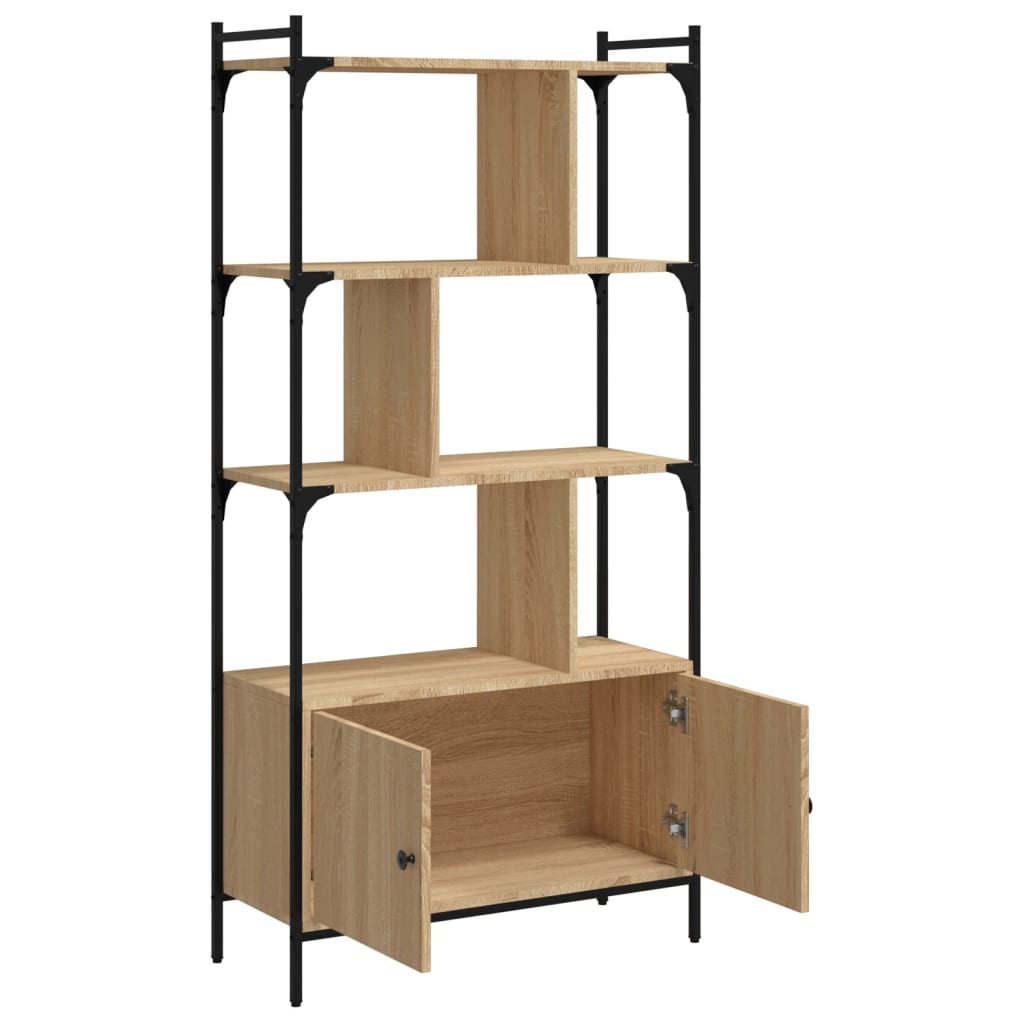 vidaXL Regał z drzwiami Sonoma Oak 76,5x30x154,5 cm Drewno konstrukcyjne