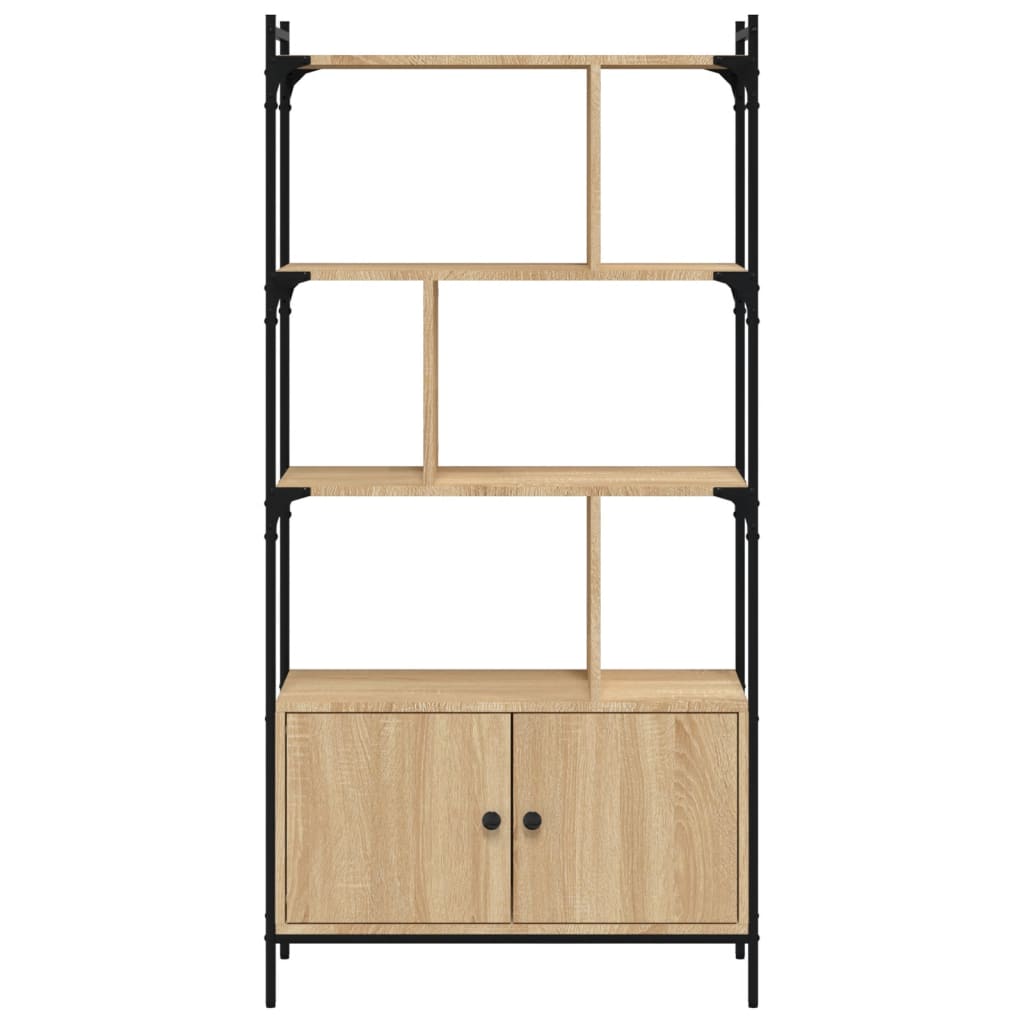 vidaXL Regał z drzwiami Sonoma Oak 76,5x30x154,5 cm Drewno konstrukcyjne
