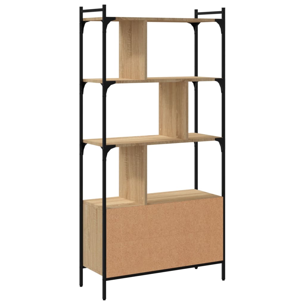 vidaXL Regał z drzwiami Sonoma Oak 76,5x30x154,5 cm Drewno konstrukcyjne