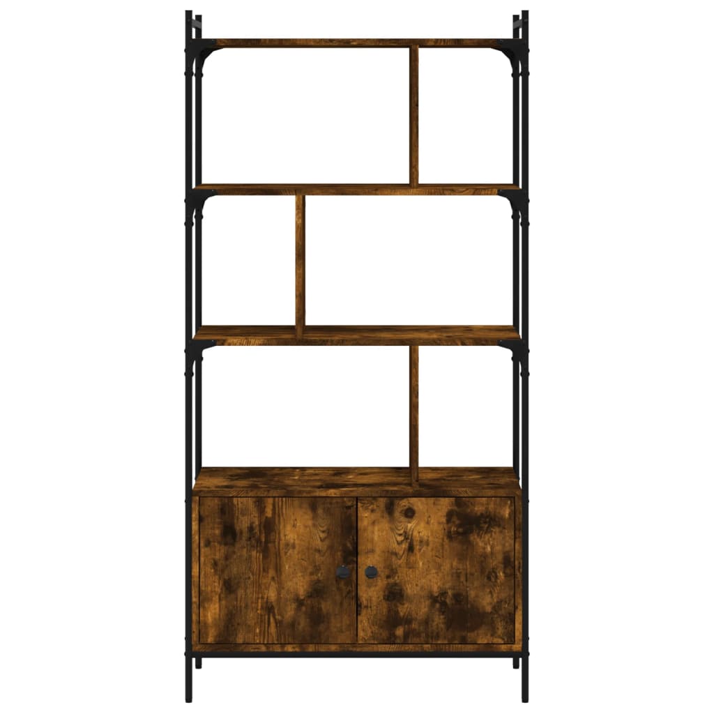 vidaXL Biblioteczka z drzwiczkami, przydymiony dąb, 76,5x30x154,5 cm