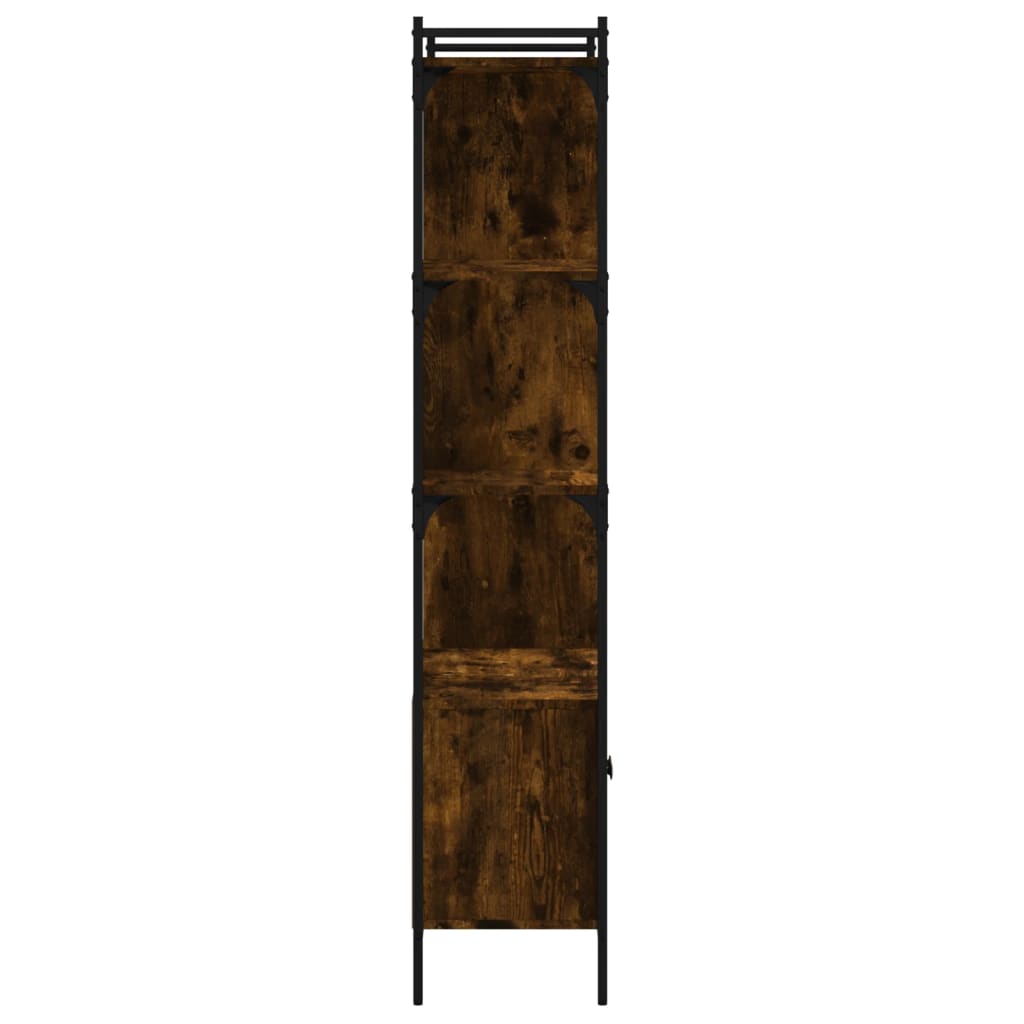 vidaXL Biblioteczka z drzwiczkami, przydymiony dąb, 76,5x30x154,5 cm