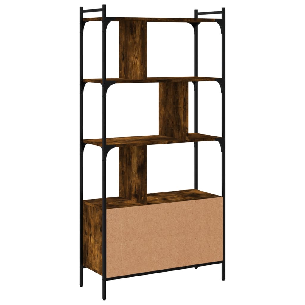vidaXL Biblioteczka z drzwiczkami, przydymiony dąb, 76,5x30x154,5 cm