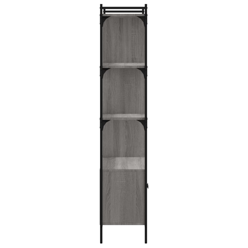 vidaXL Biblioteczka z drzwiczkami, szary dąb sonoma, 76,5x30x154,5 cm