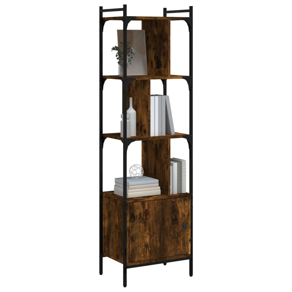 vidaXL Biblioteczka z drzwiczkami, przydymiony dąb, 44,5x30x154,5 cm