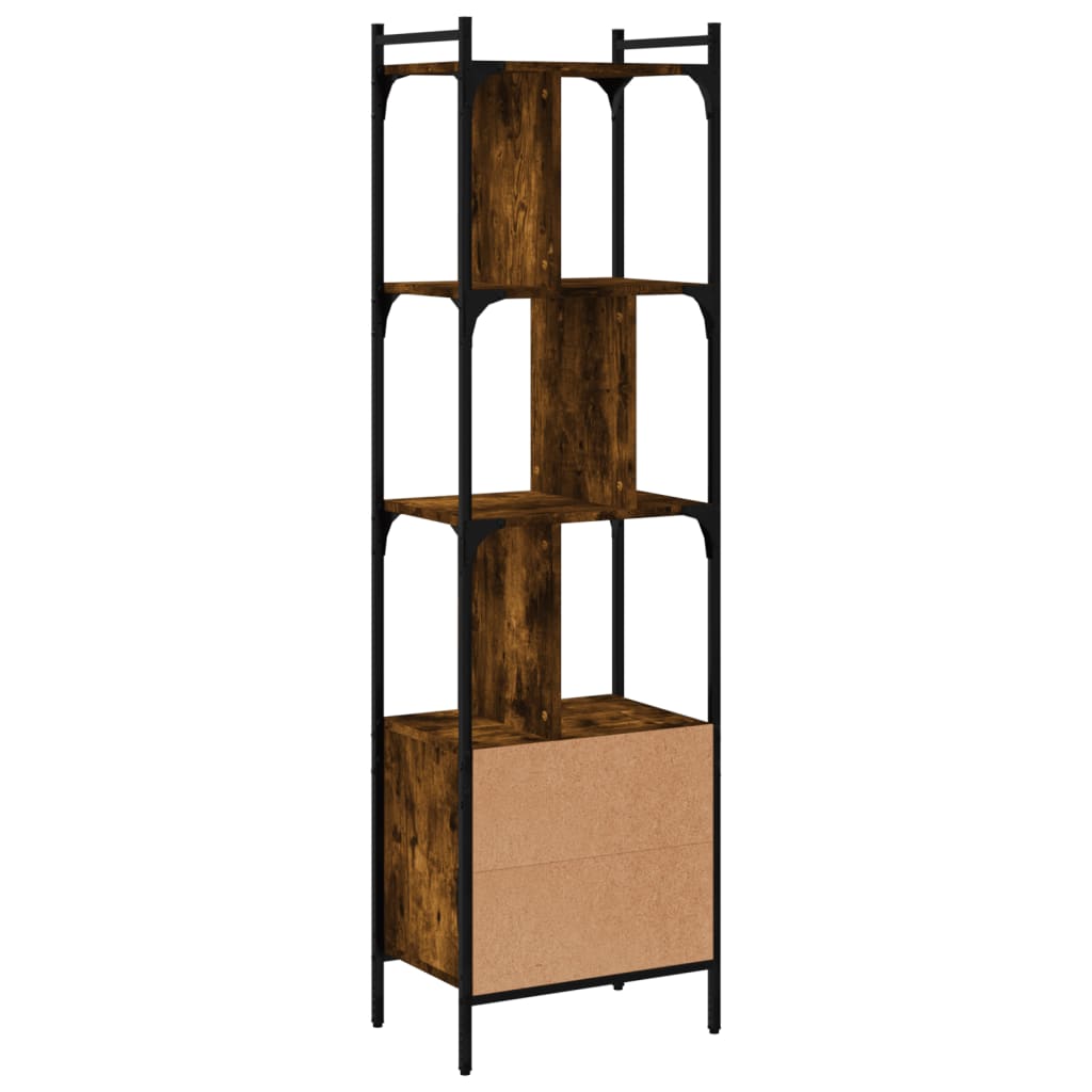 vidaXL Biblioteczka z drzwiczkami, przydymiony dąb, 44,5x30x154,5 cm