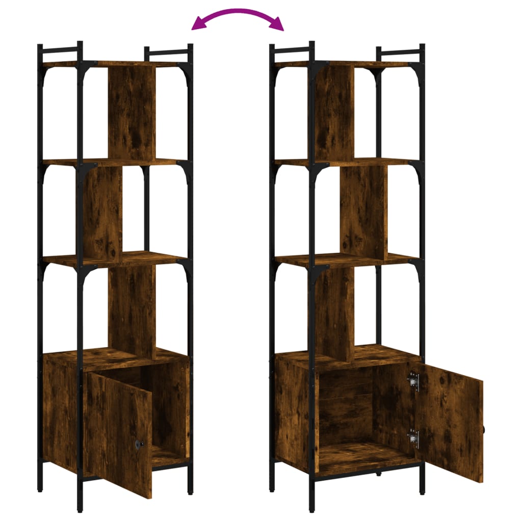 vidaXL Biblioteczka z drzwiczkami, przydymiony dąb, 44,5x30x154,5 cm