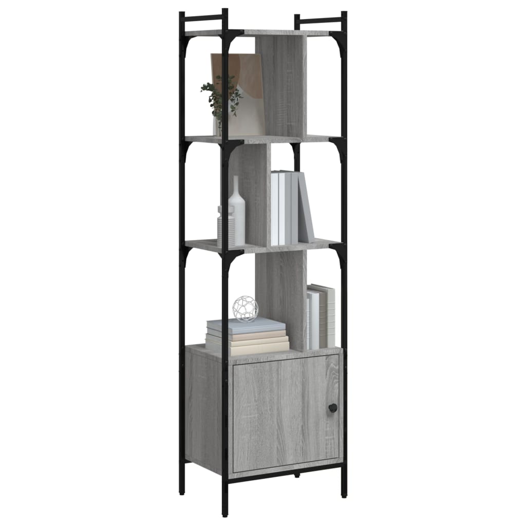 vidaXL Biblioteczka z drzwiczkami, szary dąb sonoma, 44,5x30x154,5 cm