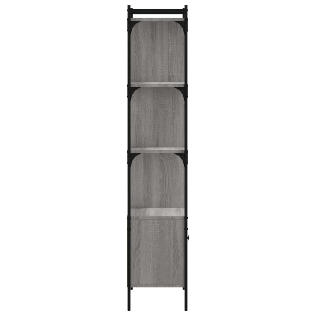 vidaXL Biblioteczka z drzwiczkami, szary dąb sonoma, 44,5x30x154,5 cm