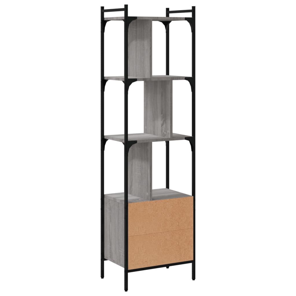 vidaXL Biblioteczka z drzwiczkami, szary dąb sonoma, 44,5x30x154,5 cm
