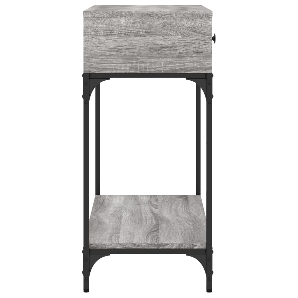 vidaXL Stolik konsolowy, szary dąb sonoma, 100x34,5x75 cm