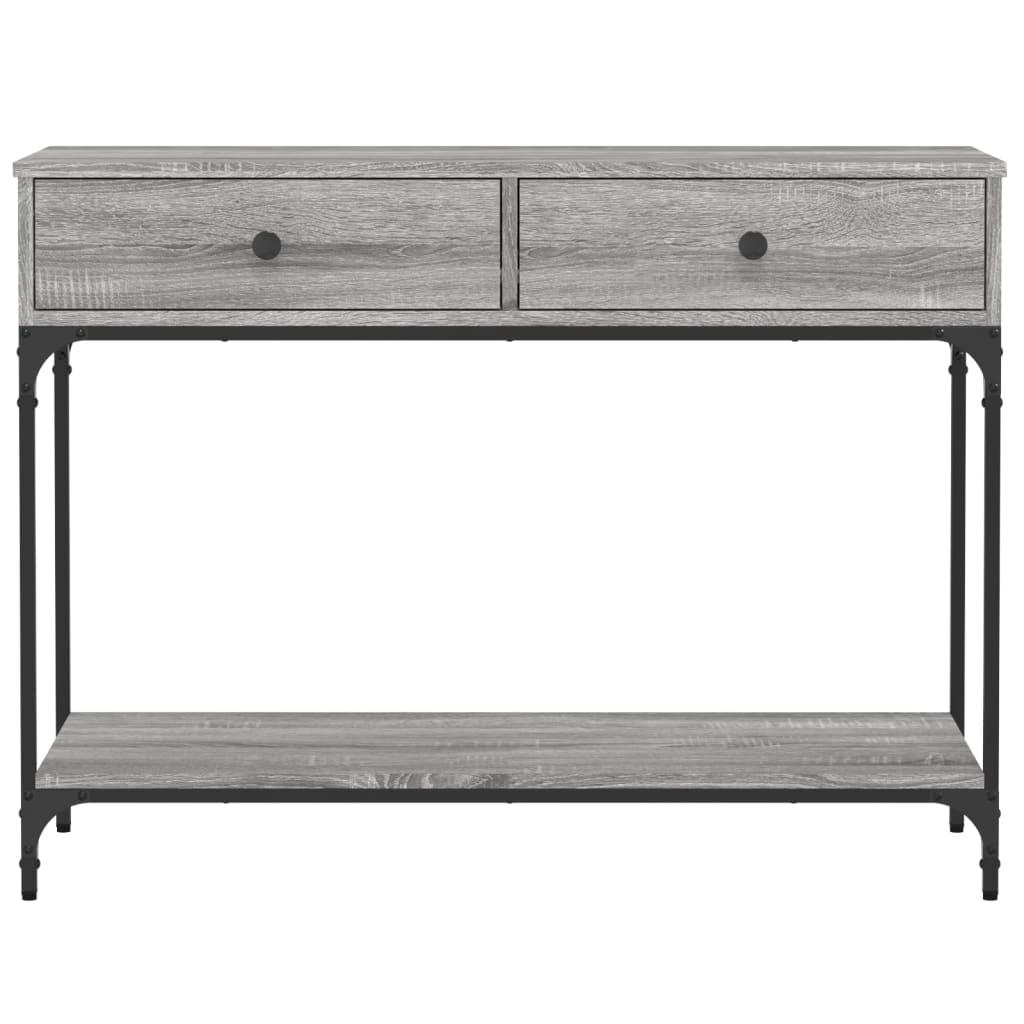 vidaXL Stolik konsolowy, szary dąb sonoma, 100x34,5x75 cm