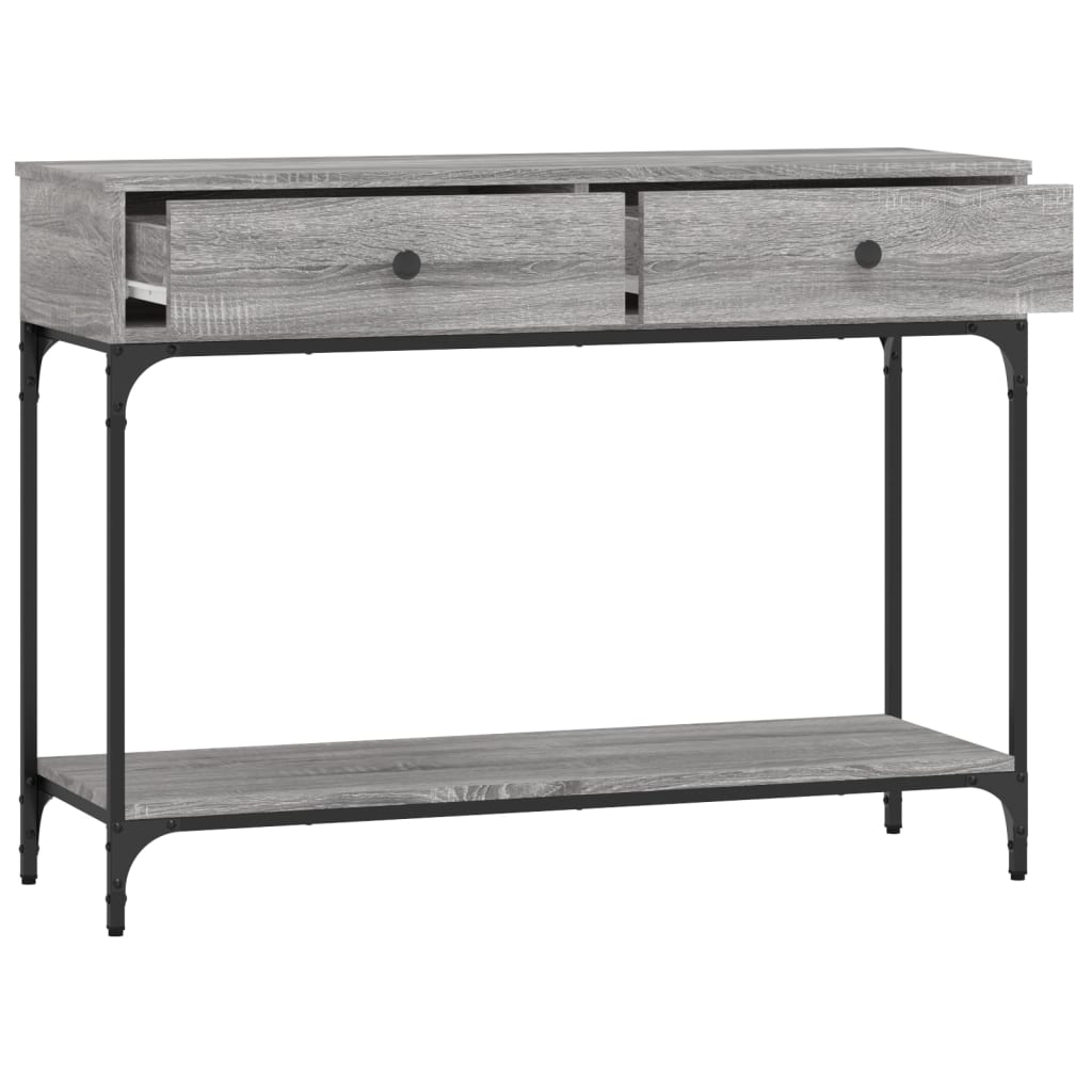vidaXL Stolik konsolowy, szary dąb sonoma, 100x34,5x75 cm