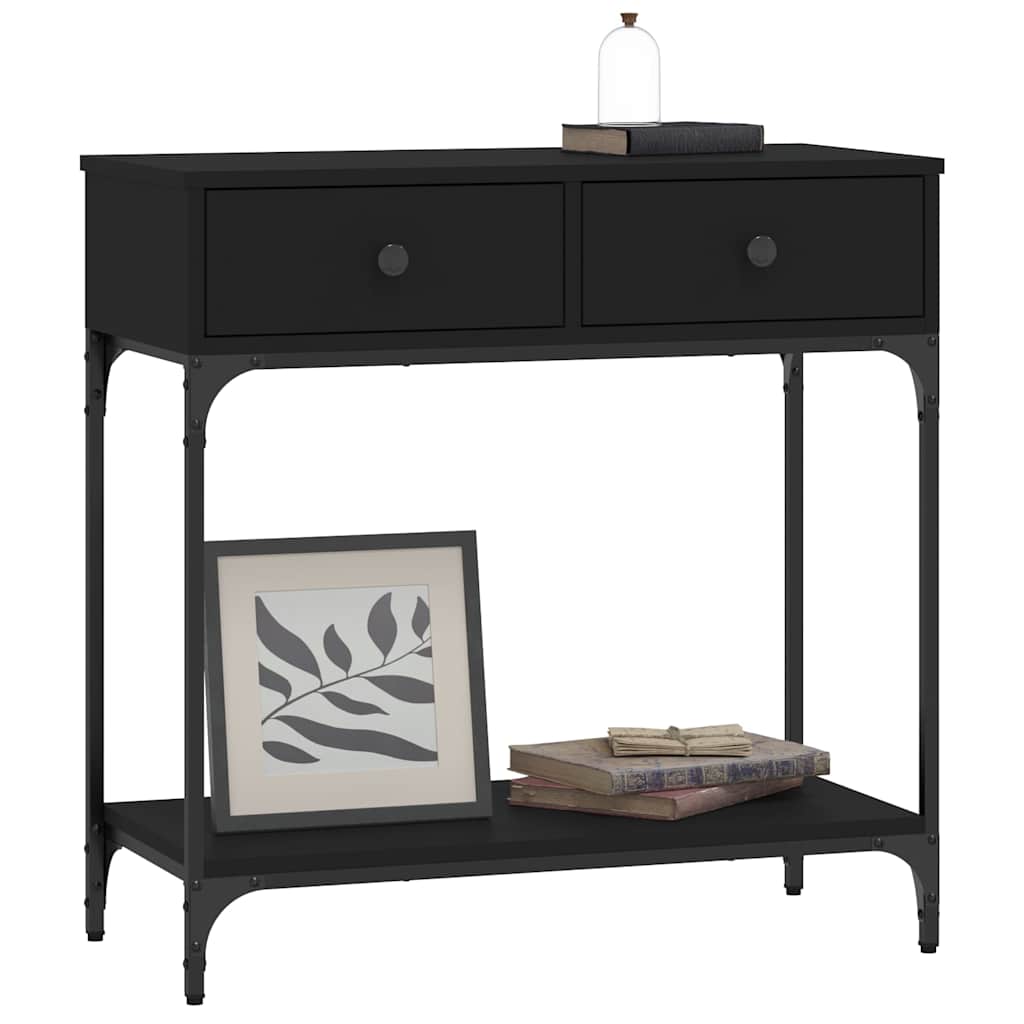 vidaXL Stolik konsolowy, czarny, 75x34,5x75 cm