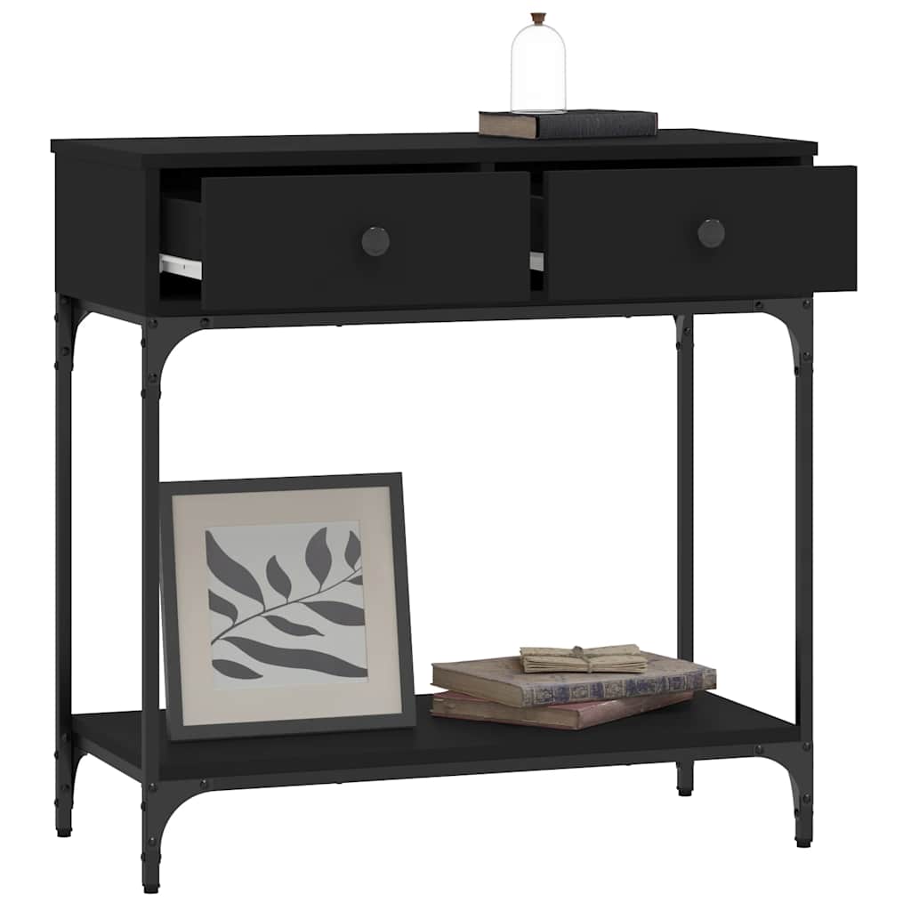 vidaXL Stolik konsolowy, czarny, 75x34,5x75 cm