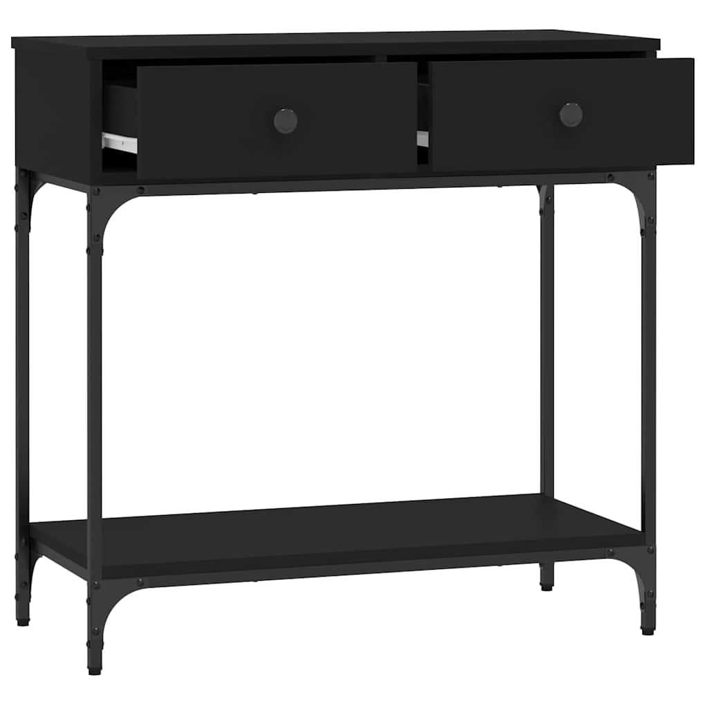 vidaXL Stolik konsolowy, czarny, 75x34,5x75 cm