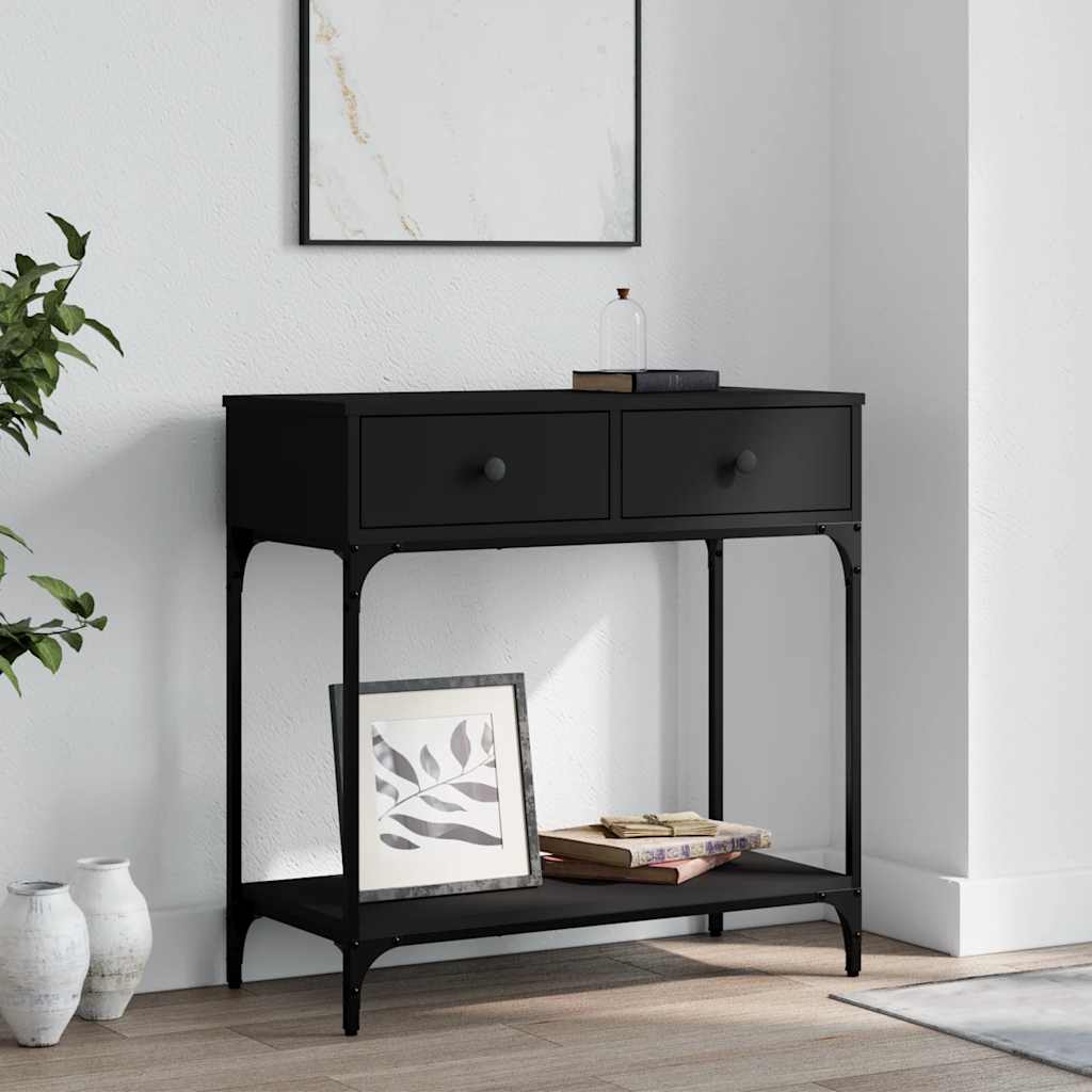 vidaXL Stolik konsolowy, czarny, 75x34,5x75 cm