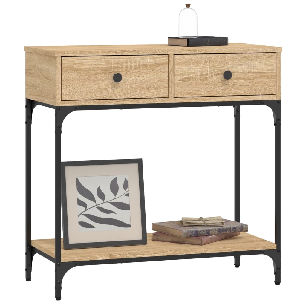 vidaXL Stolik konsolowy, dąb sonoma, 75x34,5x75 cm