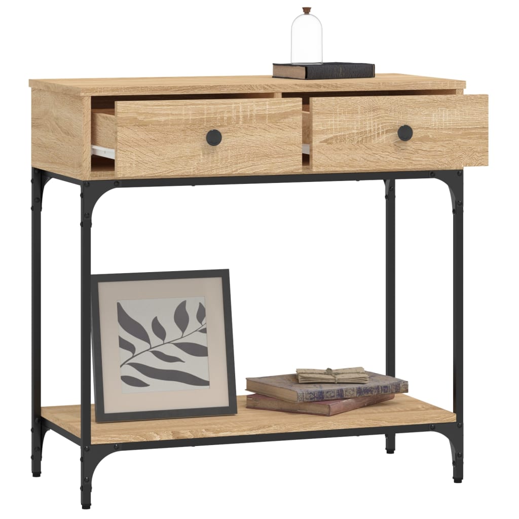 vidaXL Stolik konsolowy, dąb sonoma, 75x34,5x75 cm