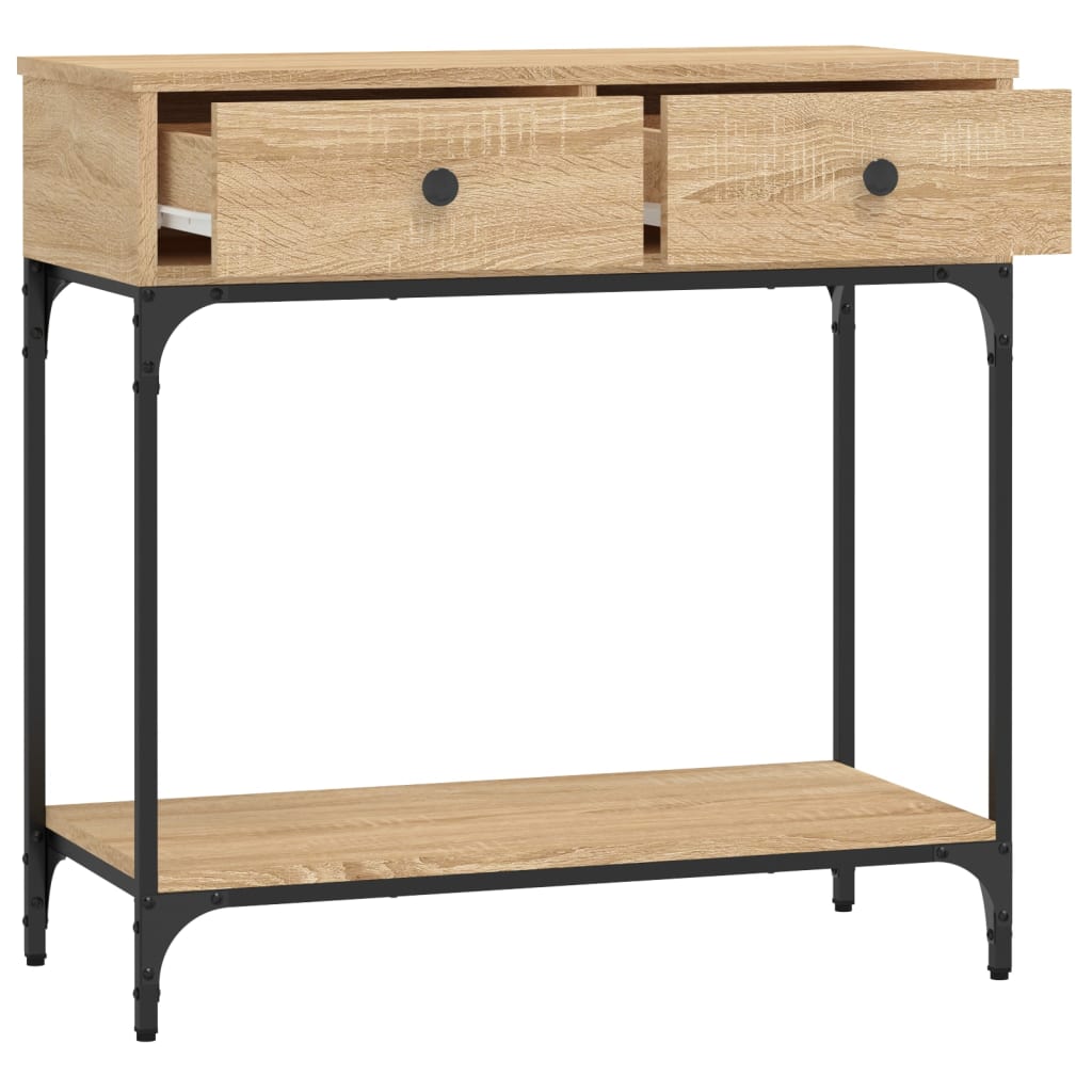 vidaXL Stolik konsolowy, dąb sonoma, 75x34,5x75 cm