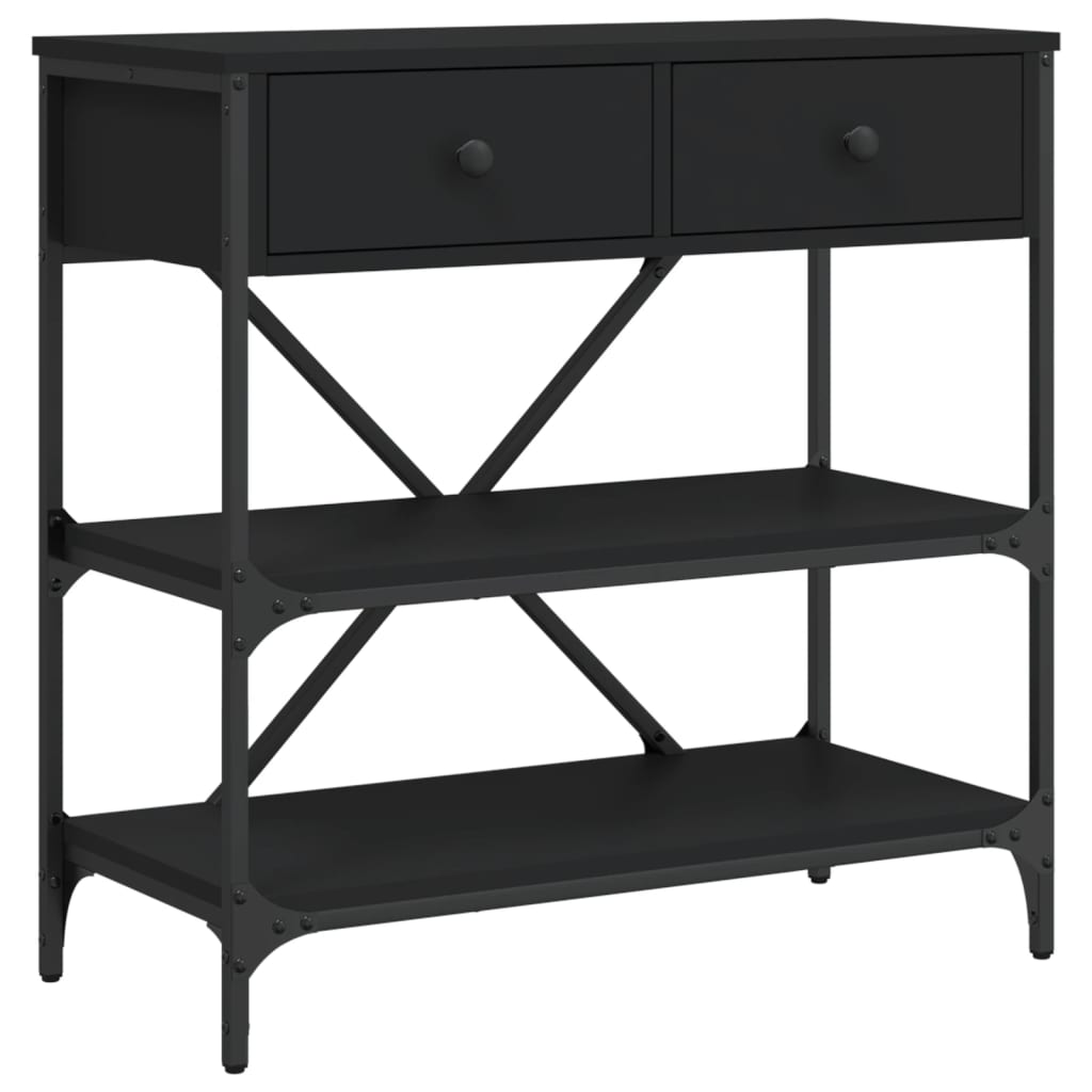 vidaXL Stolik konsolowy, czarny, 75x34,5x75 cm