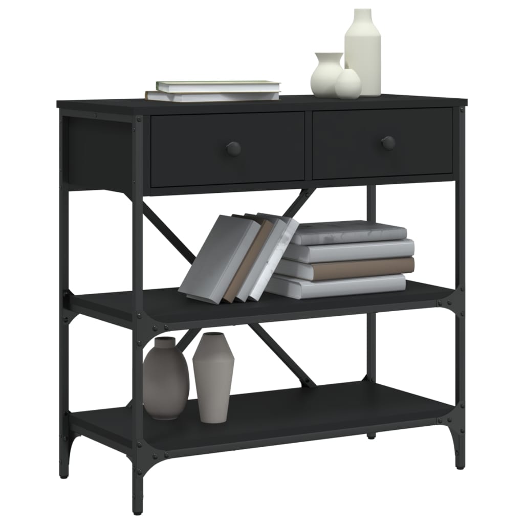 vidaXL Stolik konsolowy, czarny, 75x34,5x75 cm