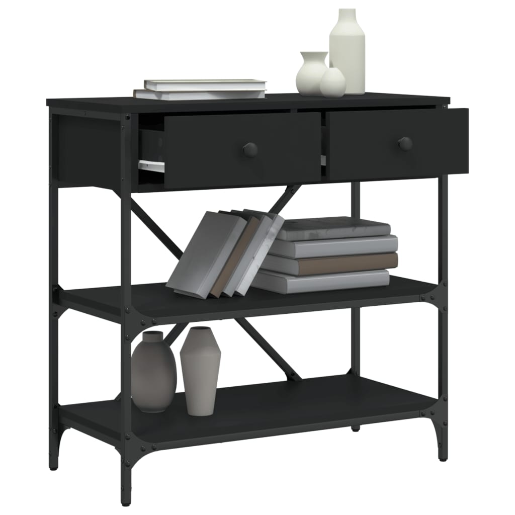 vidaXL Stolik konsolowy, czarny, 75x34,5x75 cm
