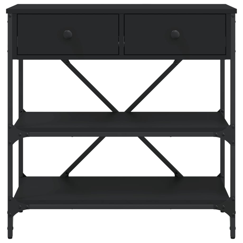 vidaXL Stolik konsolowy, czarny, 75x34,5x75 cm