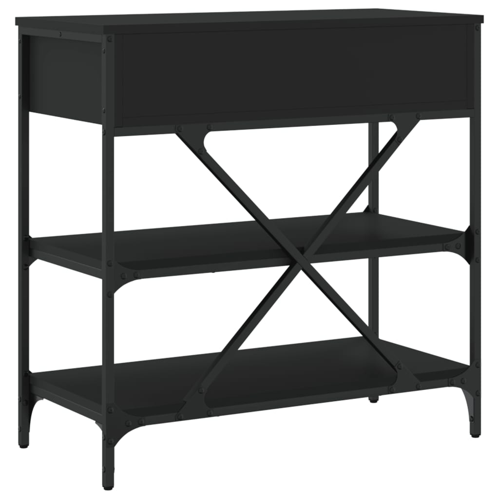 vidaXL Stolik konsolowy, czarny, 75x34,5x75 cm