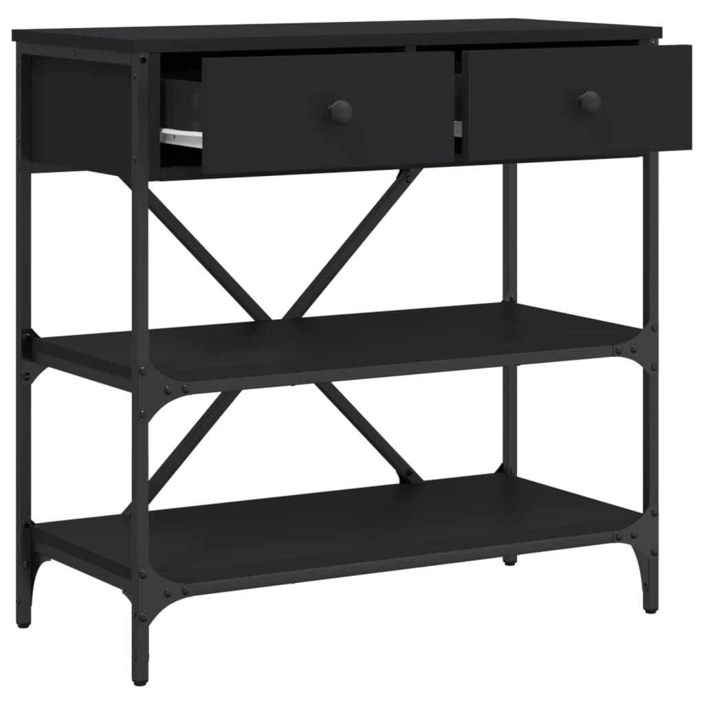vidaXL Stolik konsolowy, czarny, 75x34,5x75 cm
