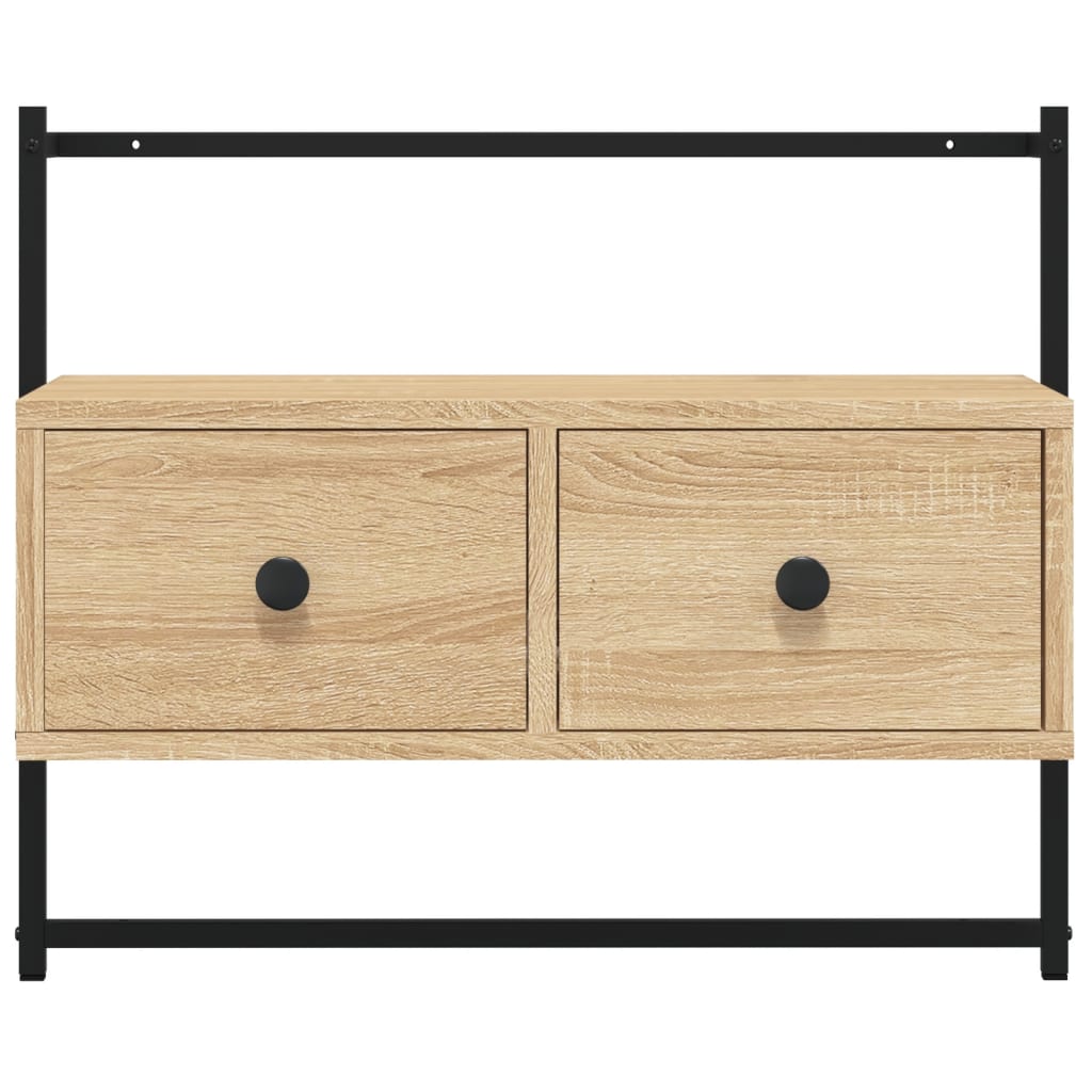 vidaXL Szafka pod telewizor, ścienna, dąb sonoma, 60,5x30x51 cm