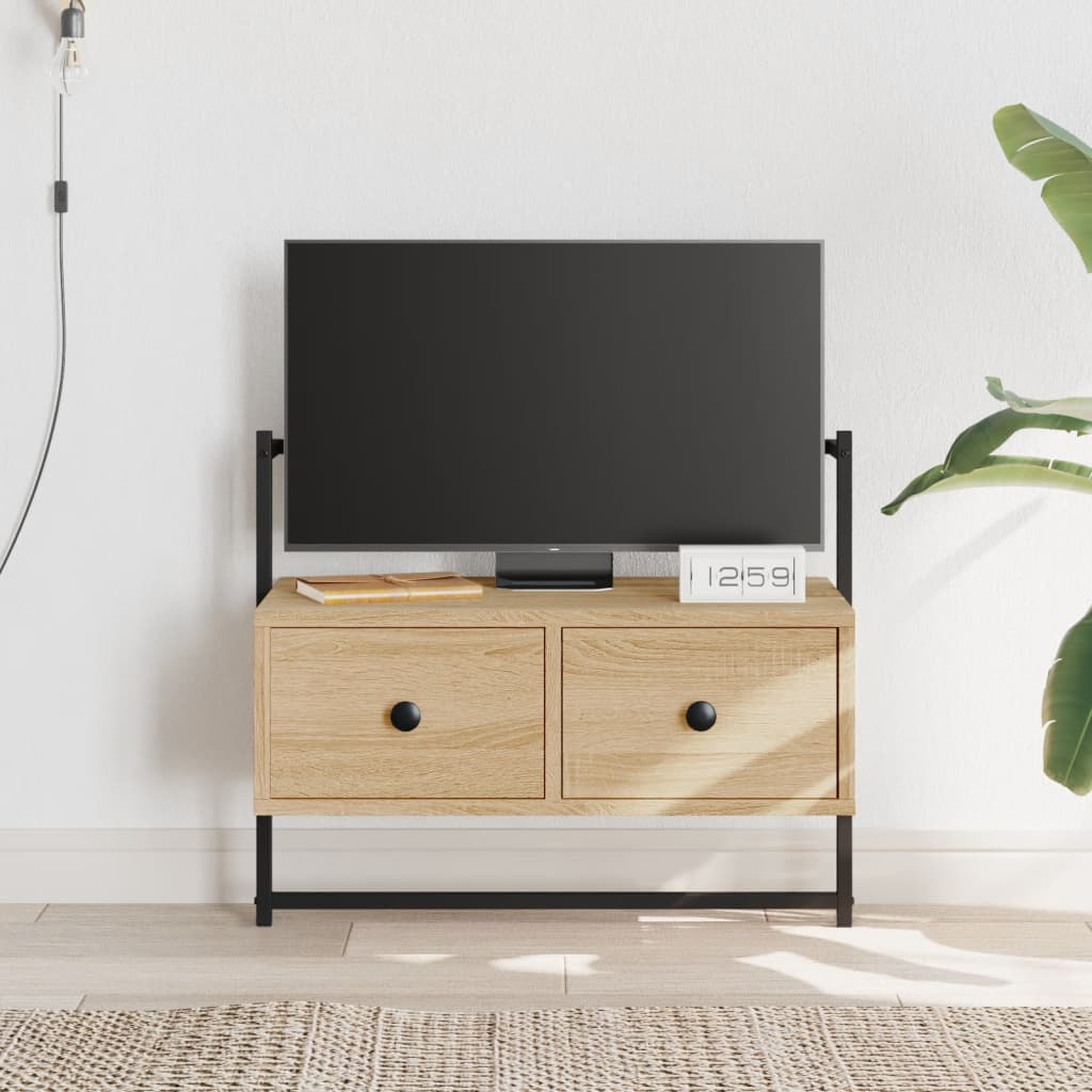 vidaXL Szafka pod telewizor, ścienna, dąb sonoma, 60,5x30x51 cm