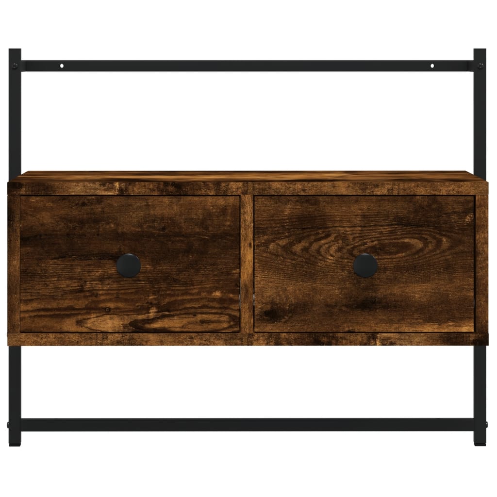 vidaXL Szafka pod telewizor, ścienna, przydymiony dąb, 60,5x30x51 cm